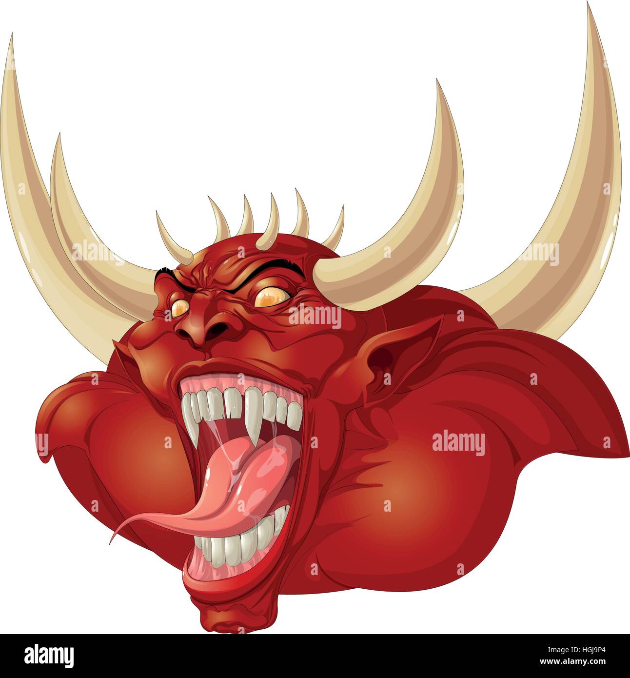 Demon immagine di testa Illustrazione Vettoriale