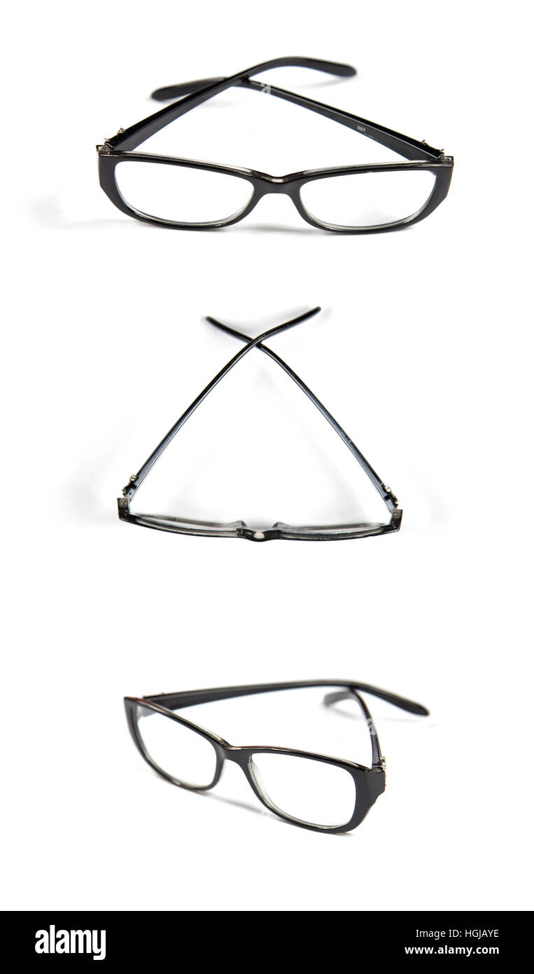 Occhiali isolato su sfondo bianco Foto Stock