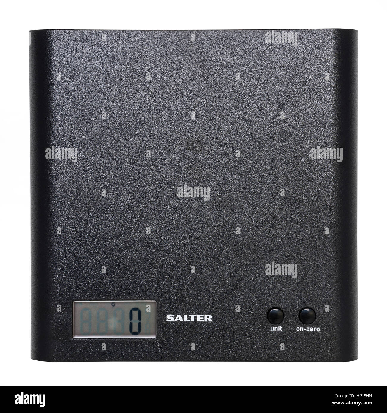 Un set di Salter digital bilancia da cucina su sfondo bianco Foto Stock
