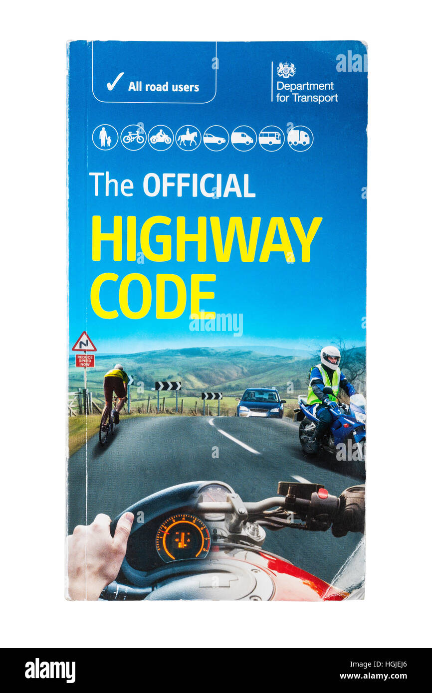 L'autostrada ufficiale libro di codice su sfondo bianco Foto Stock