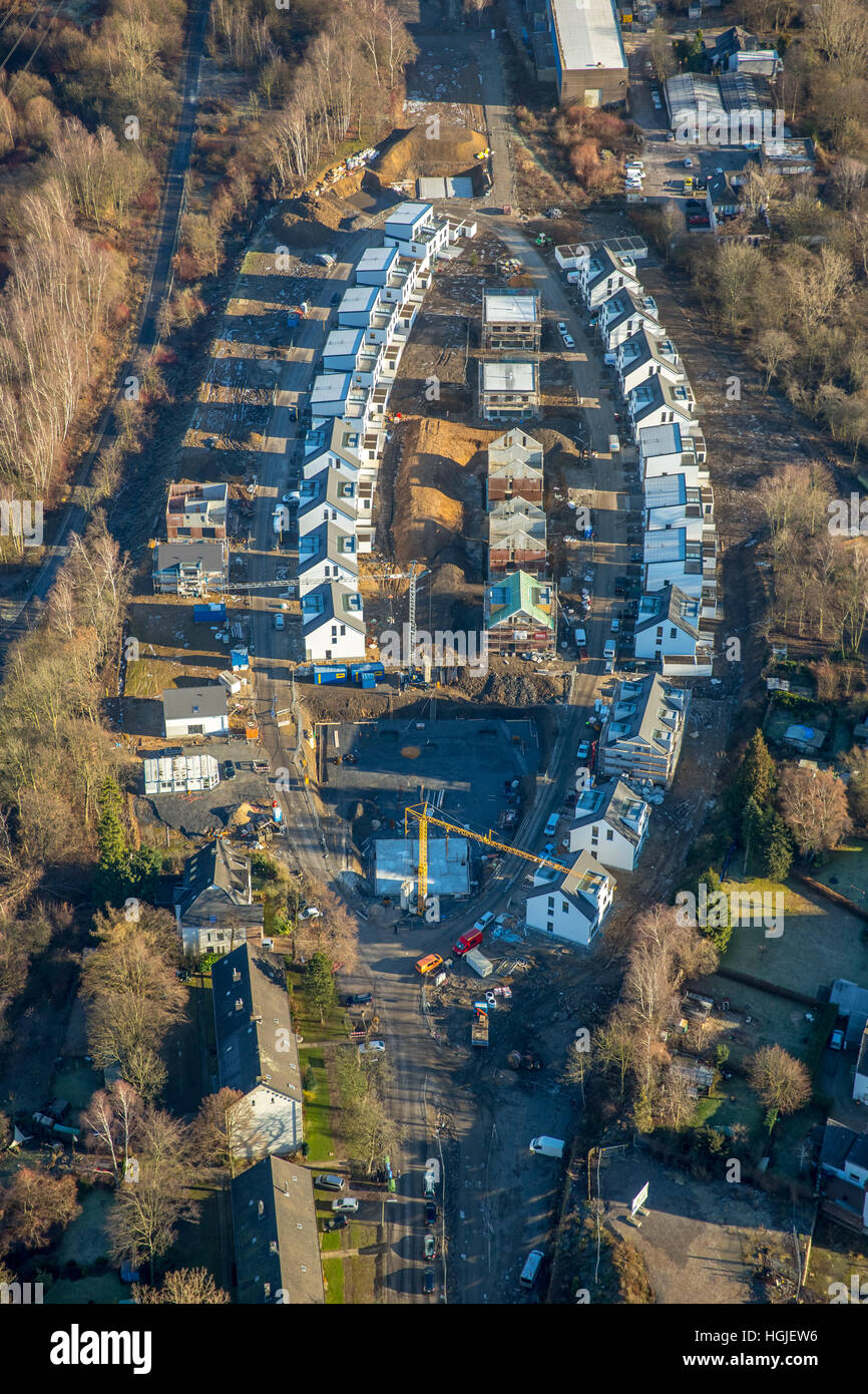 Vista aerea, area di costruzione Mark'scher Arch, pianificazione urbana, all'Holtbrügge, Springorum pista ciclabile, Bochum, la zona della Ruhr, Foto Stock