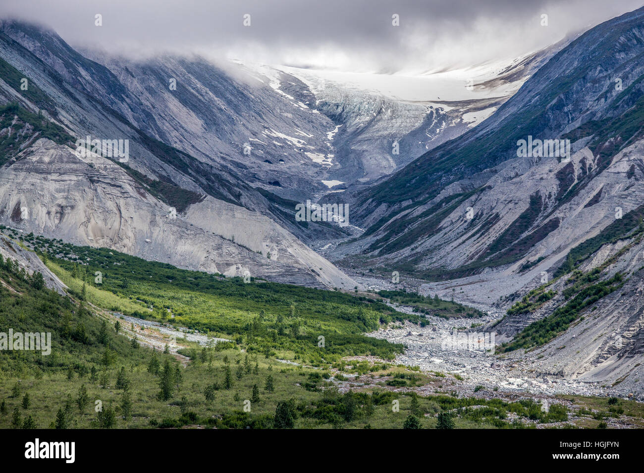 Valle del ghiacciaio in Alaska Foto Stock