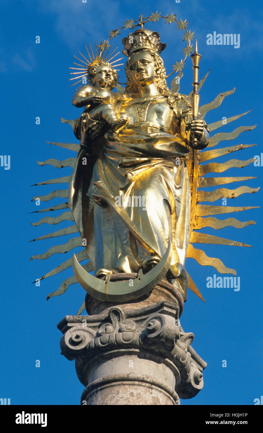 Statua di Santa Maria, Waidhofen/Ybbs, Mostviertel Regione, Austria Inferiore, Austria Foto Stock
