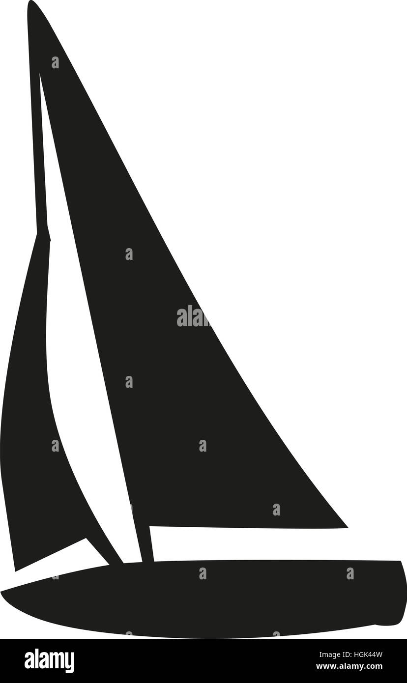 Barca a vela silhouette Foto Stock