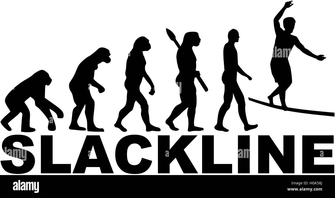 Evoluzione slackline Foto Stock