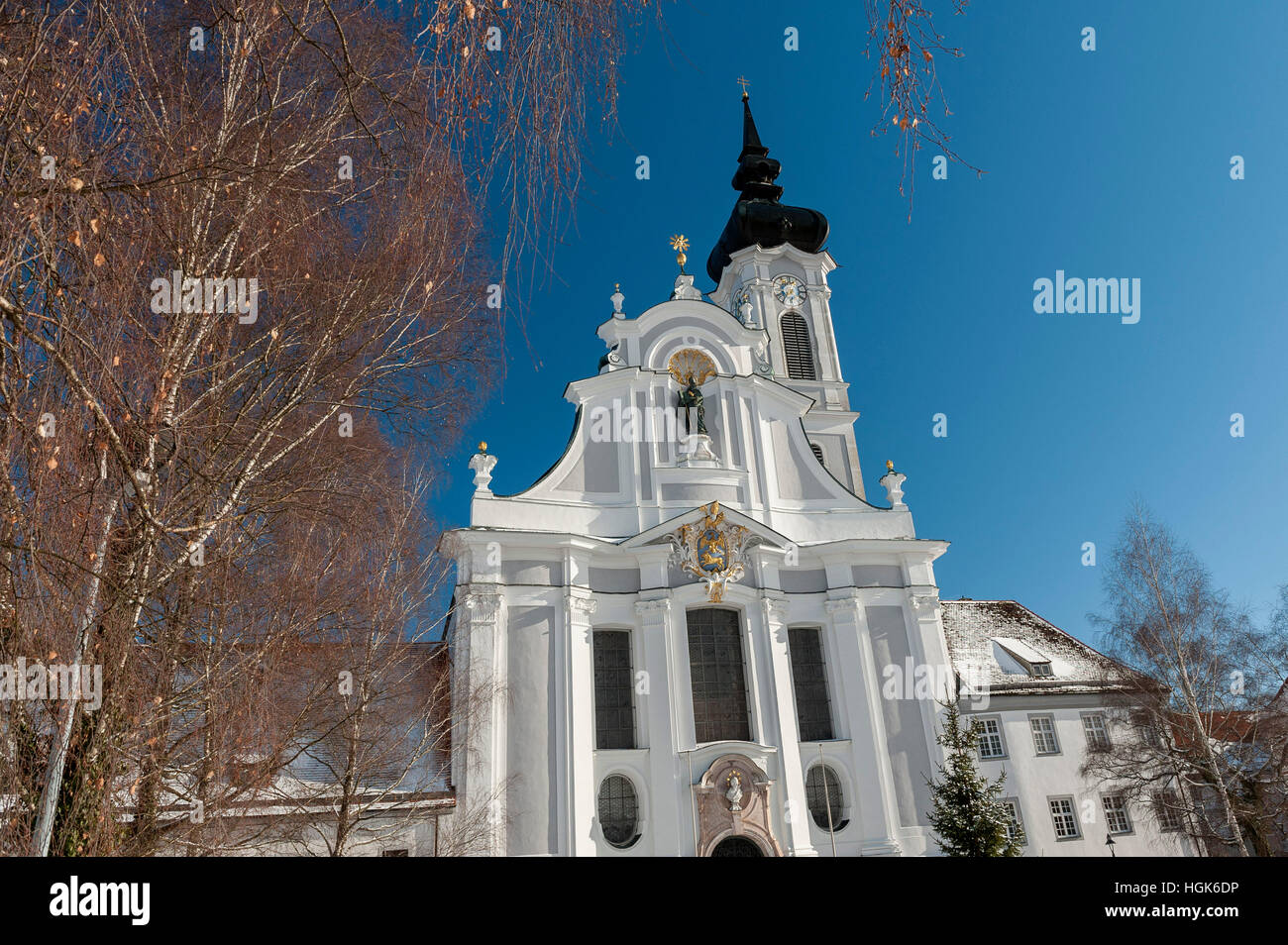 Marienmünster invernale Mariae assunta, Dießen am Ammersee, Baviera, Germania Foto Stock