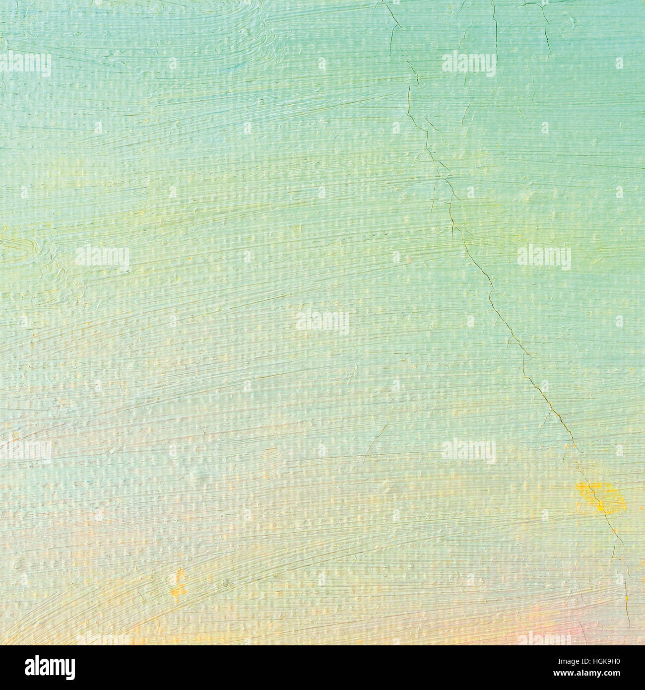 Pittura ad olio, sfondo luminoso blu ultramarino, giallo, rosa, turchese, grandi pennellate di pittura a trama dettagliata colori pastello macro closeup Foto Stock