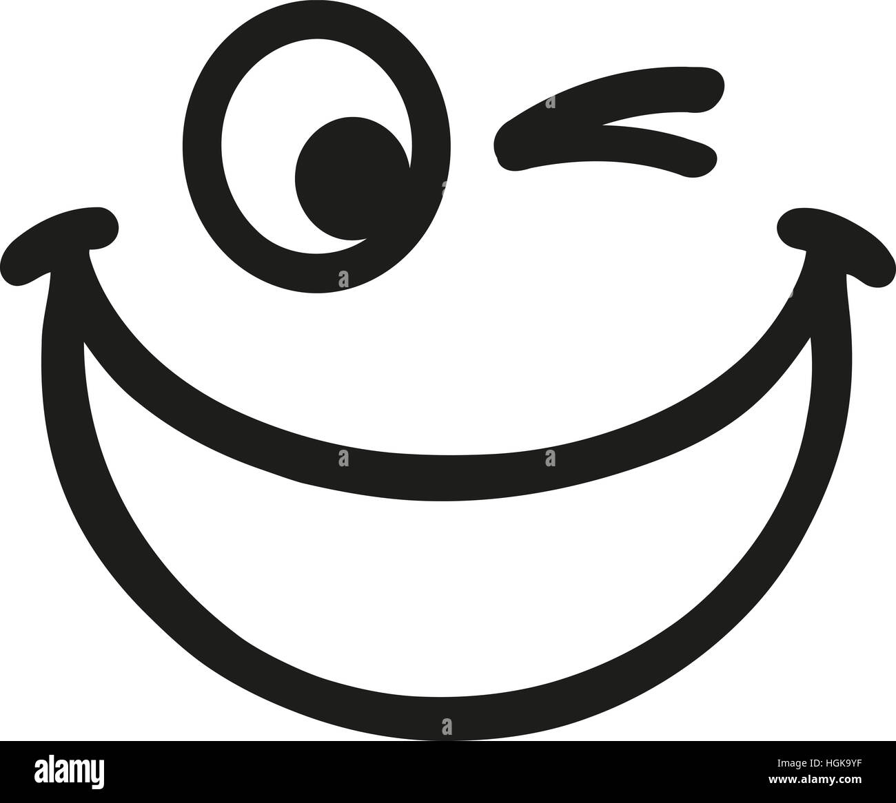 Big ridere smiley Foto Stock