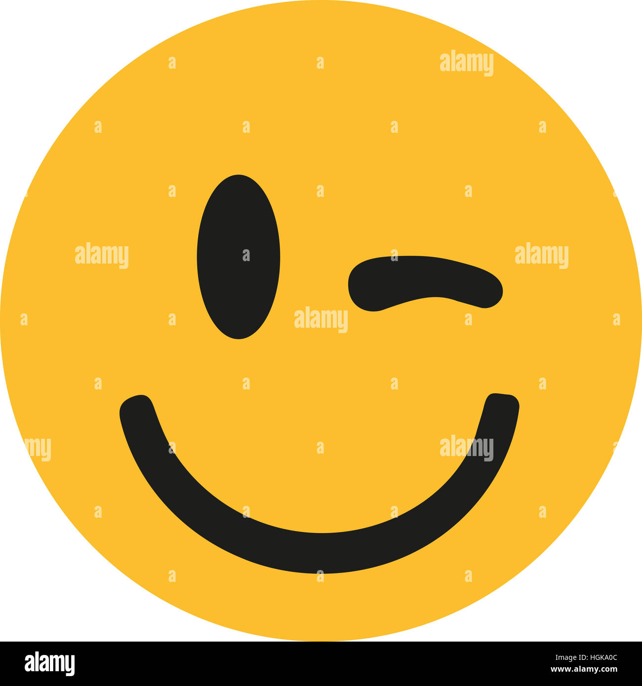 Winking gialli smiley Foto Stock