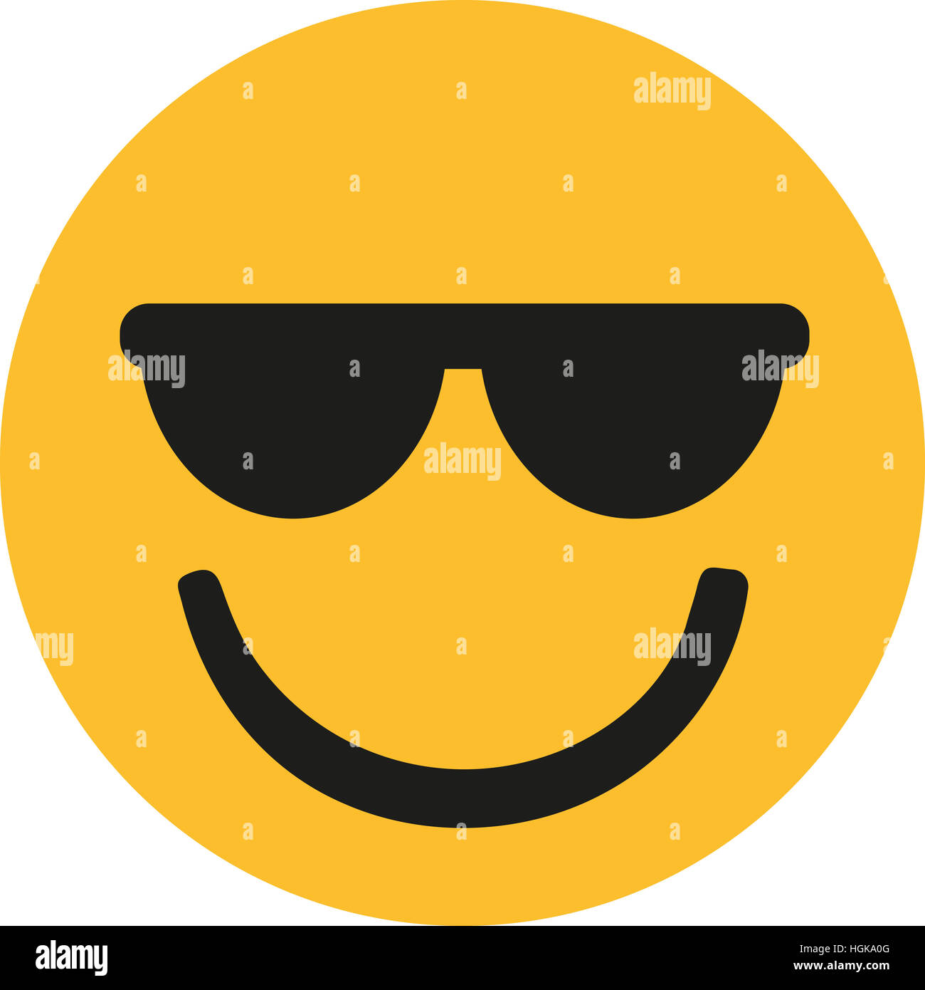 Cool smiley con occhiali da sole Foto Stock
