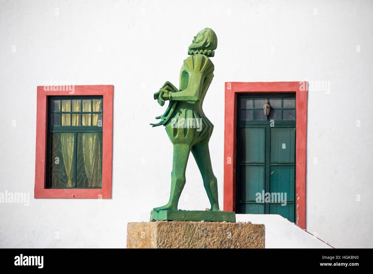 Statua portoghese di Luis Camoes sull isola di Mozambico (Ilha de Mocambique), Mozambico Foto Stock