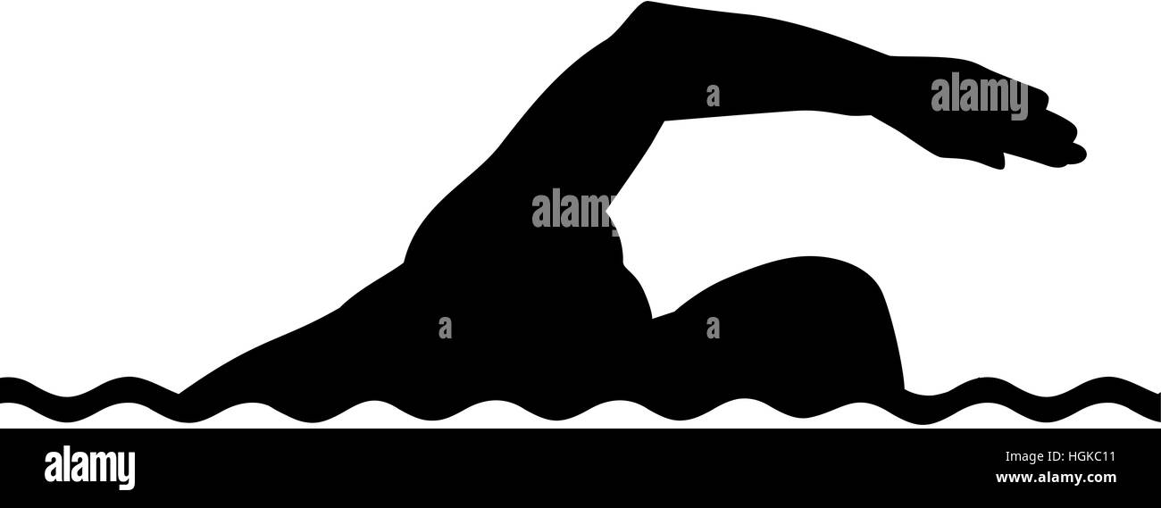 Nuotatore silhouette Foto Stock