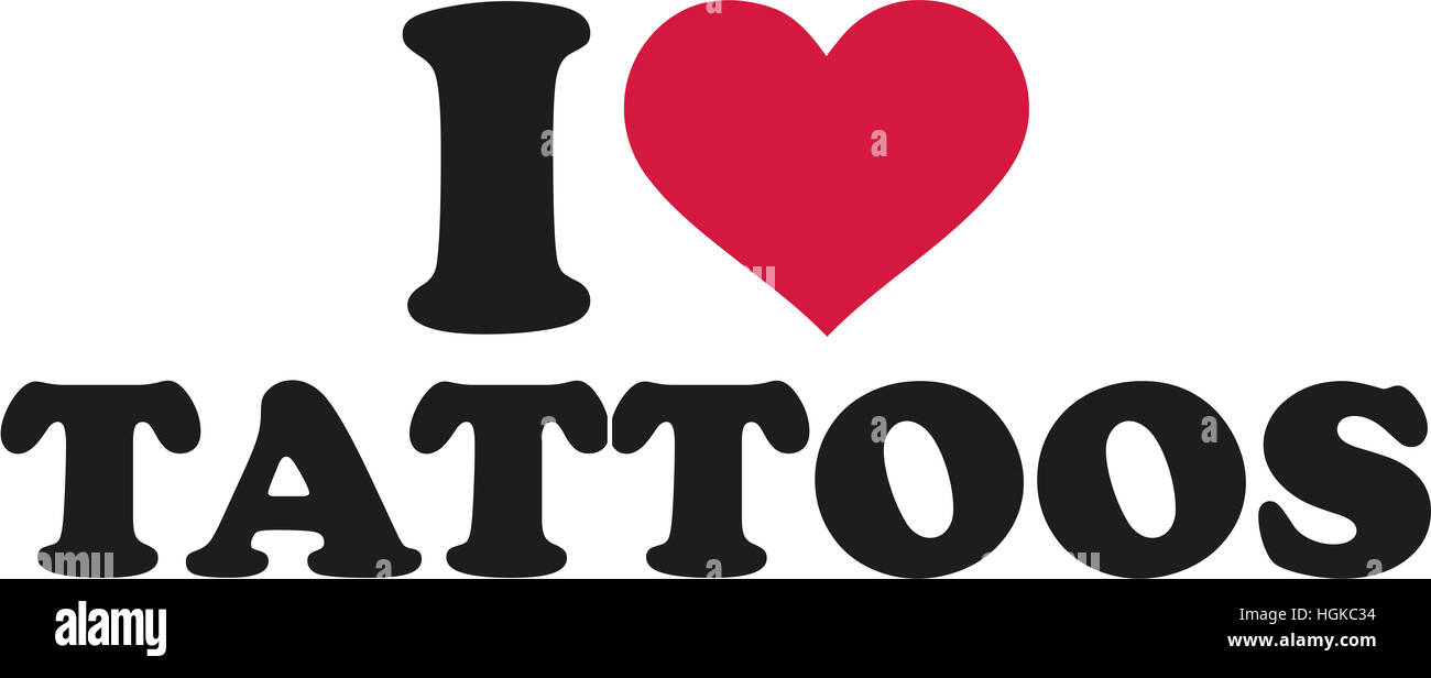 Amo i tatuaggi Foto Stock