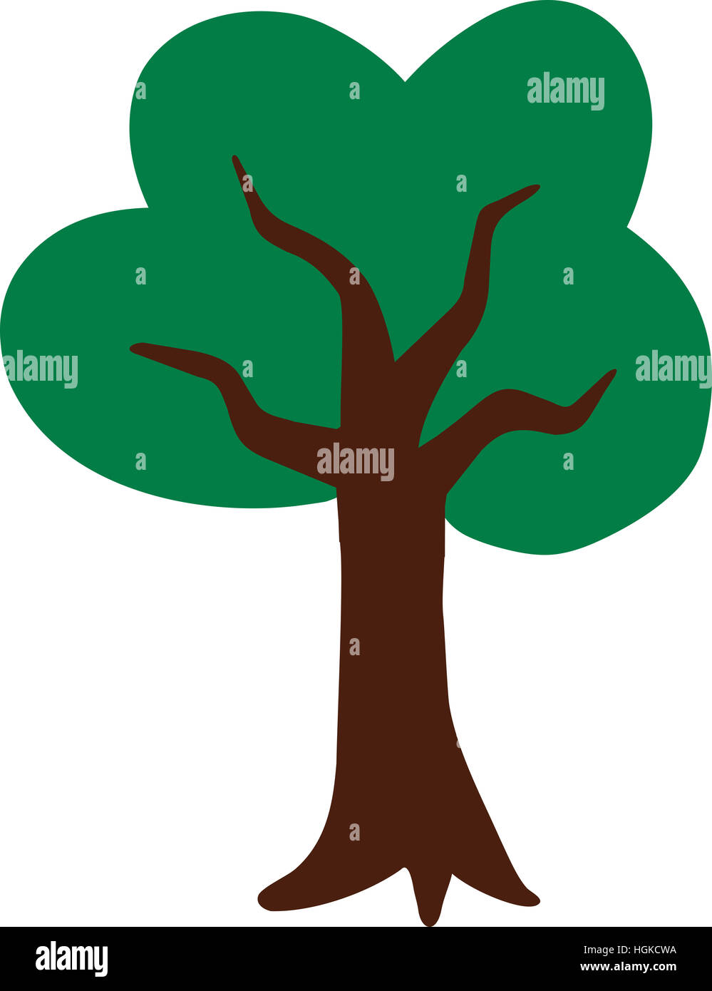 Icona di un albero a foglie decidue Foto Stock
