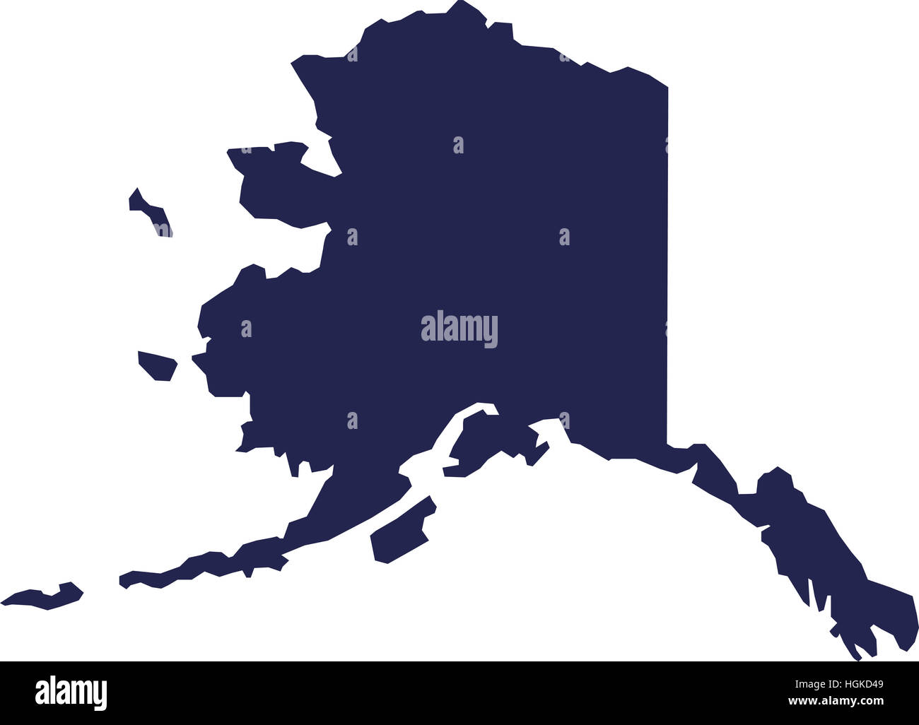 Stato dell'Alaska mappa Foto Stock