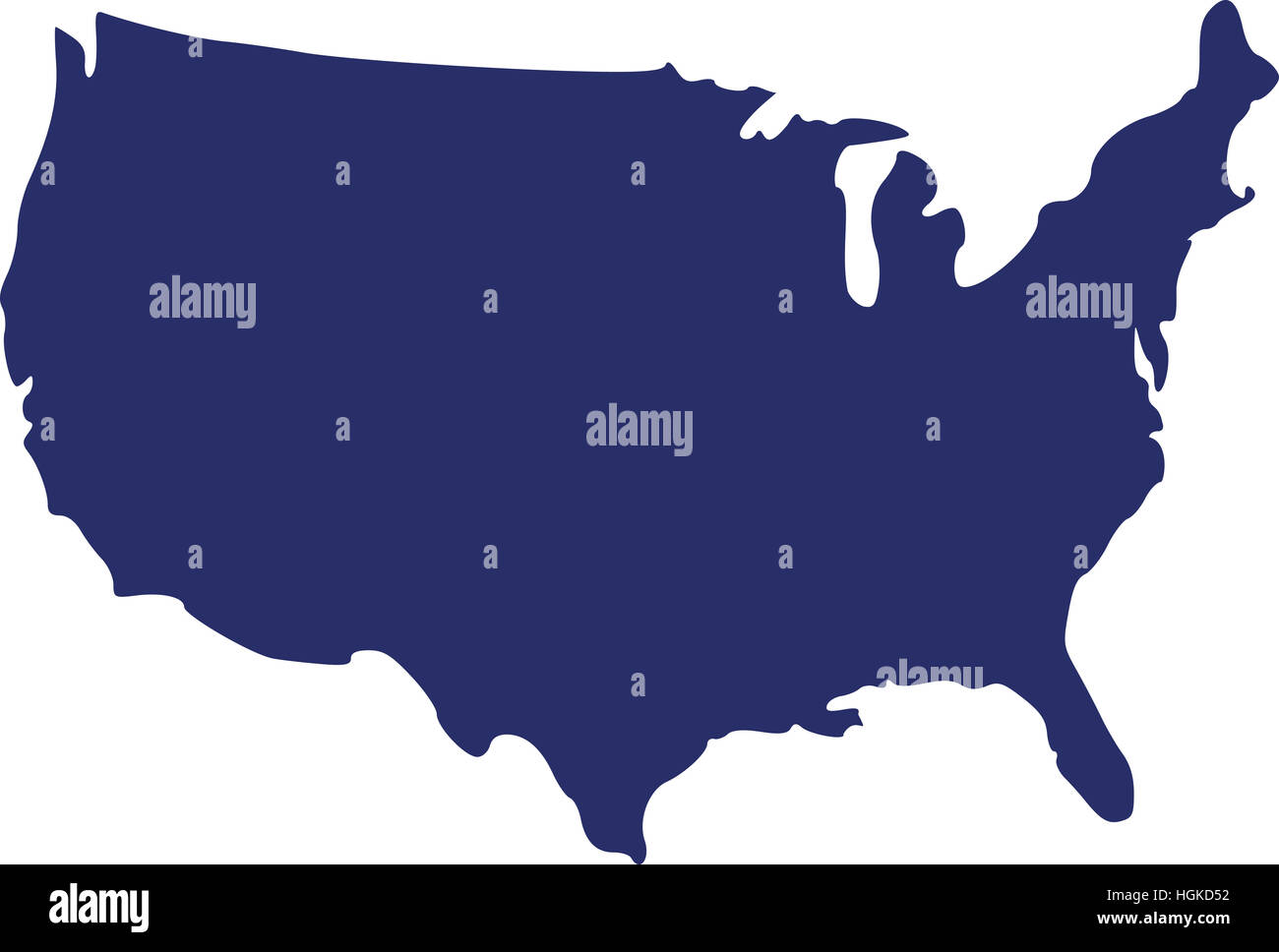 Stati Uniti d'America map Foto Stock