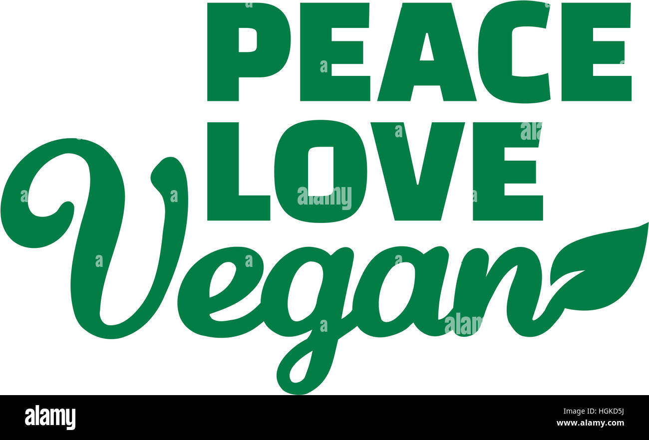 La pace amore vegan Foto Stock