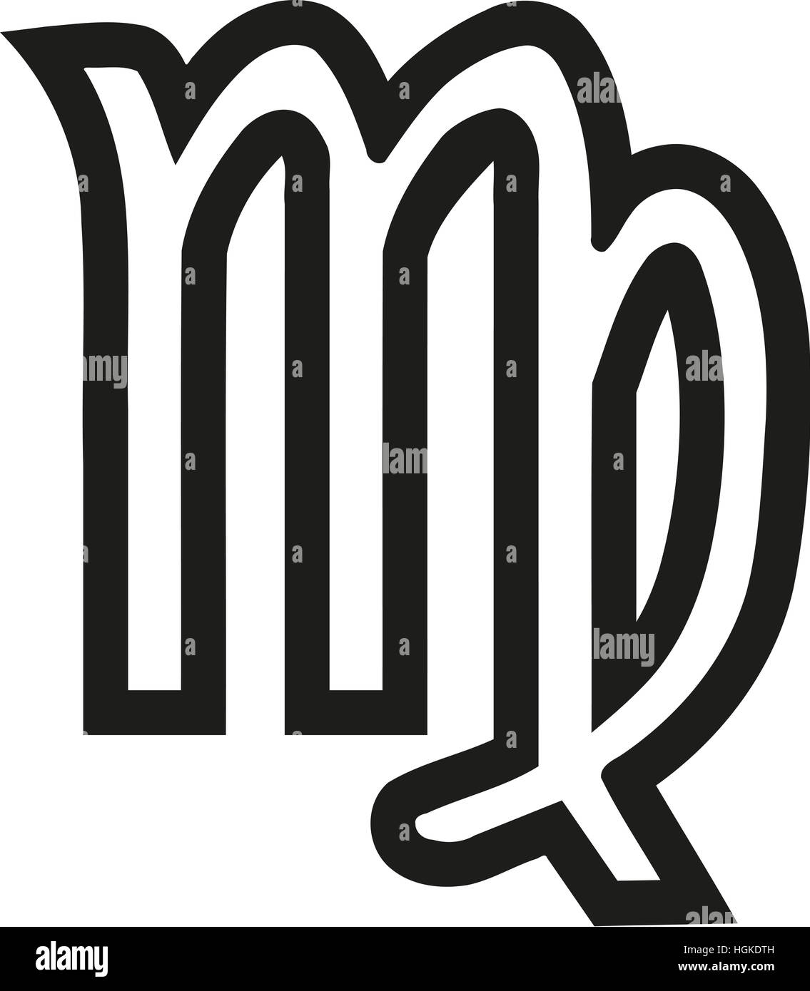 Virgo segno zodiacale contorno Foto Stock
