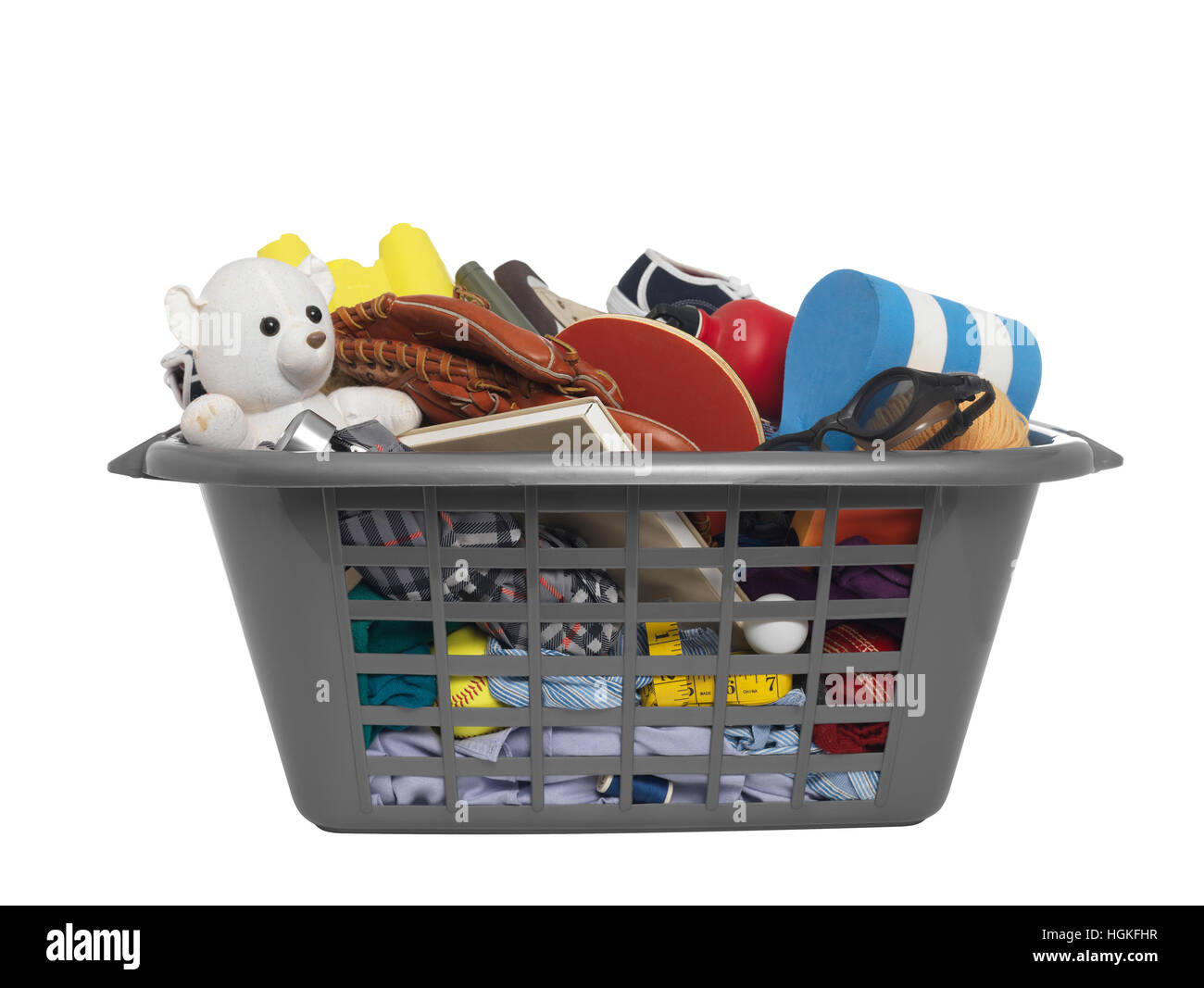 Oggetti Smarriti bin isolato su uno sfondo bianco Foto Stock