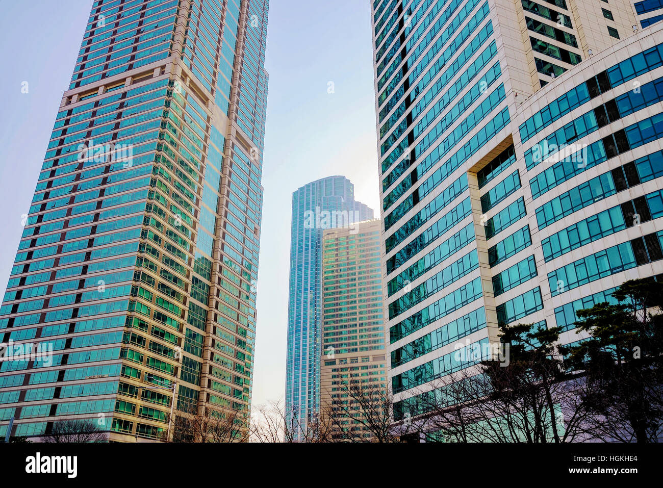 Edifici per uffici in un'area business a Seoul COREA DEL SUD Foto Stock