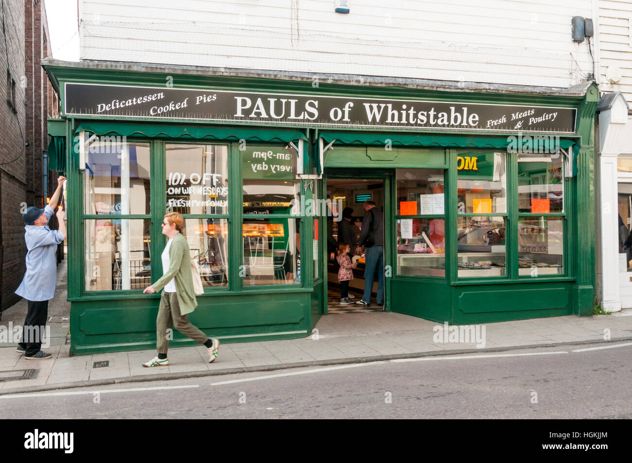 Pauls di Whitstable, un macellaio locale shop e specialità gastronomiche. Foto Stock