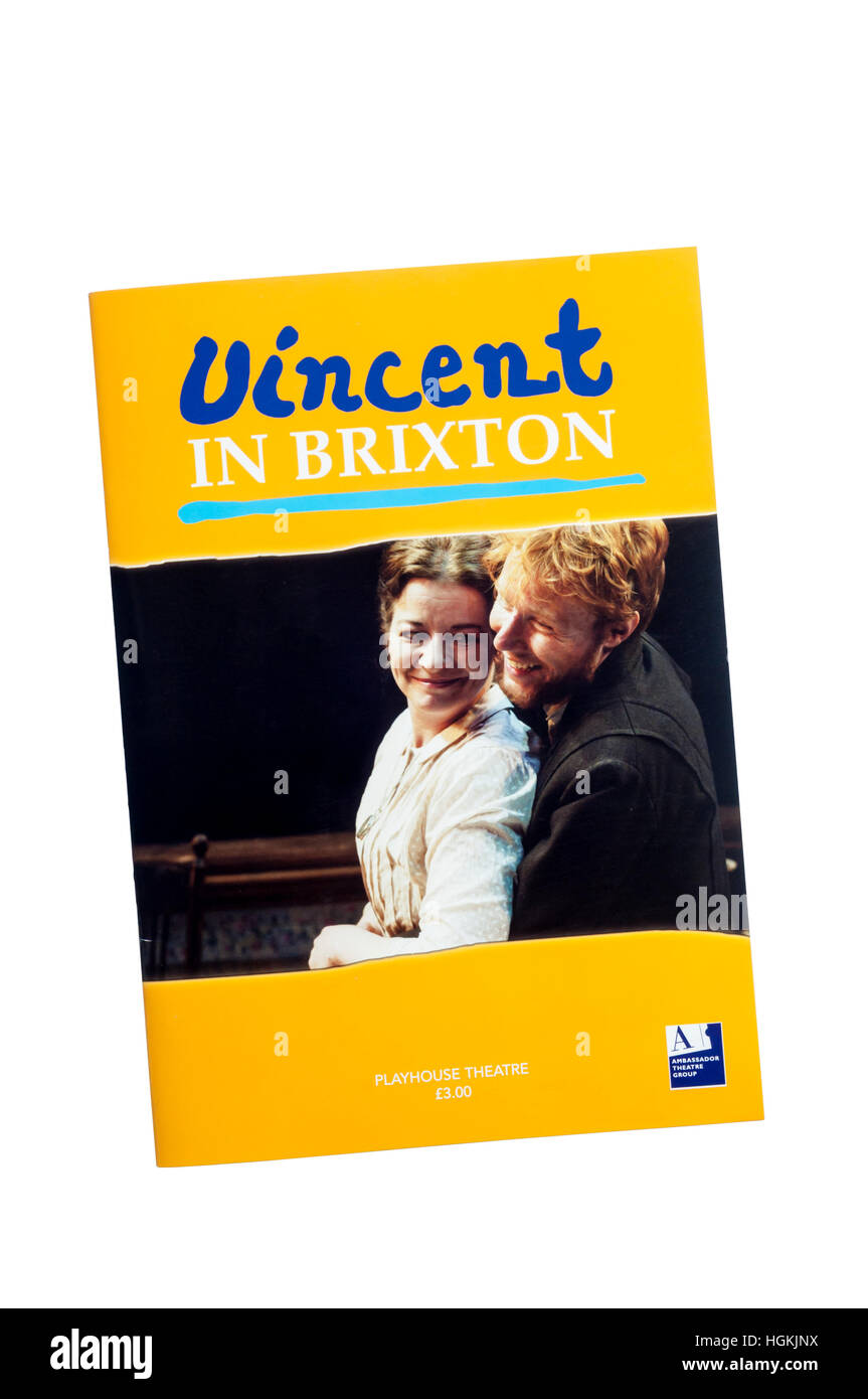 Programma di produzione 2003 di Vincent in Brixton da Nicholas Wright al Playhouse Theatre. Foto Stock