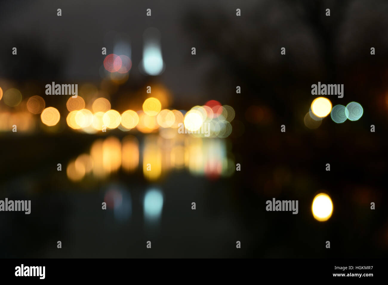 Abstract di sfondo bokeh luci della città Foto Stock