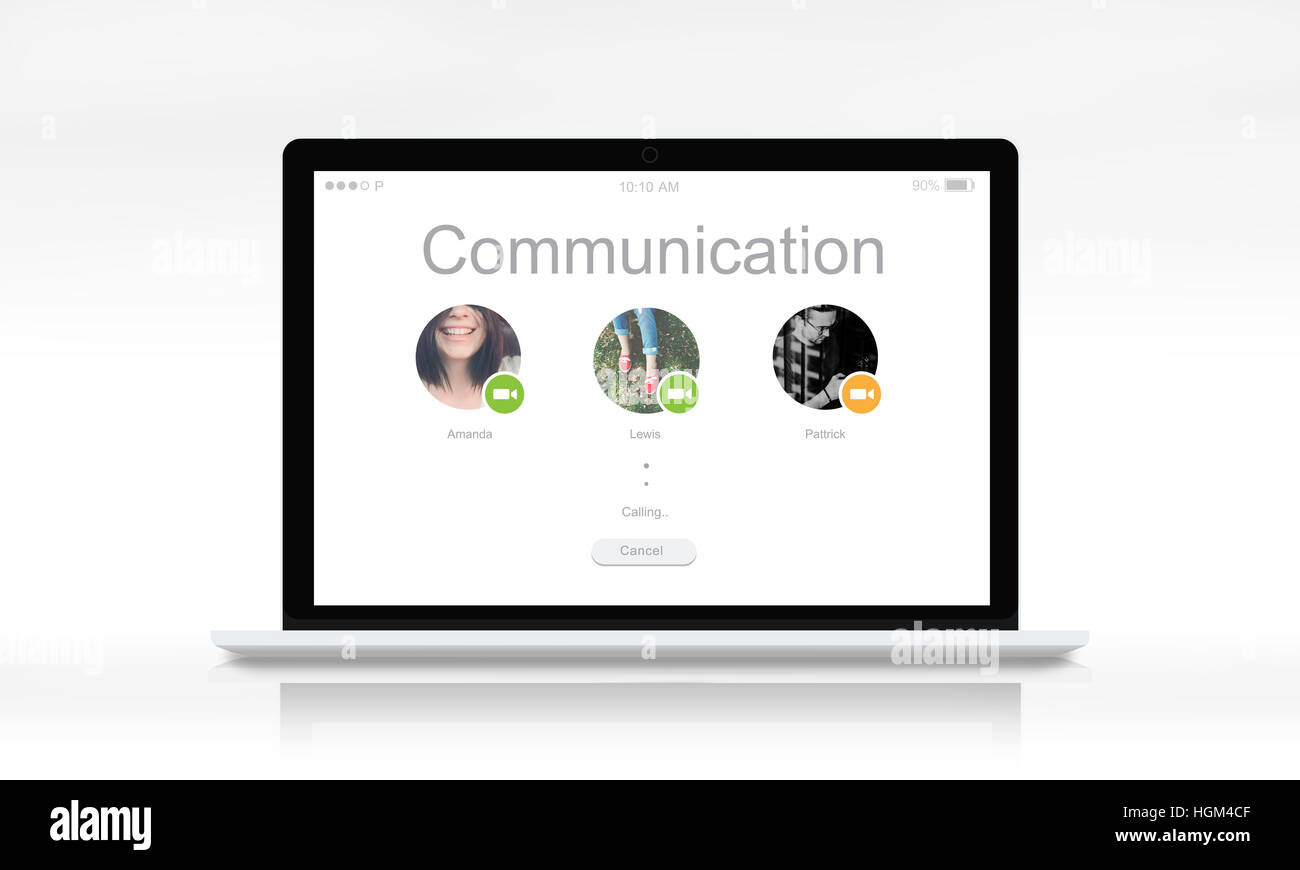 Chiamata in conferenza in rete il concetto di comunicazione Foto Stock