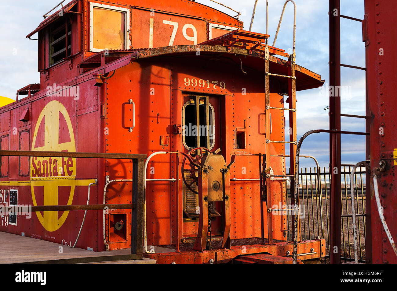 Storica di Santa Fe convoglio ferroviario Caboose Foto Stock