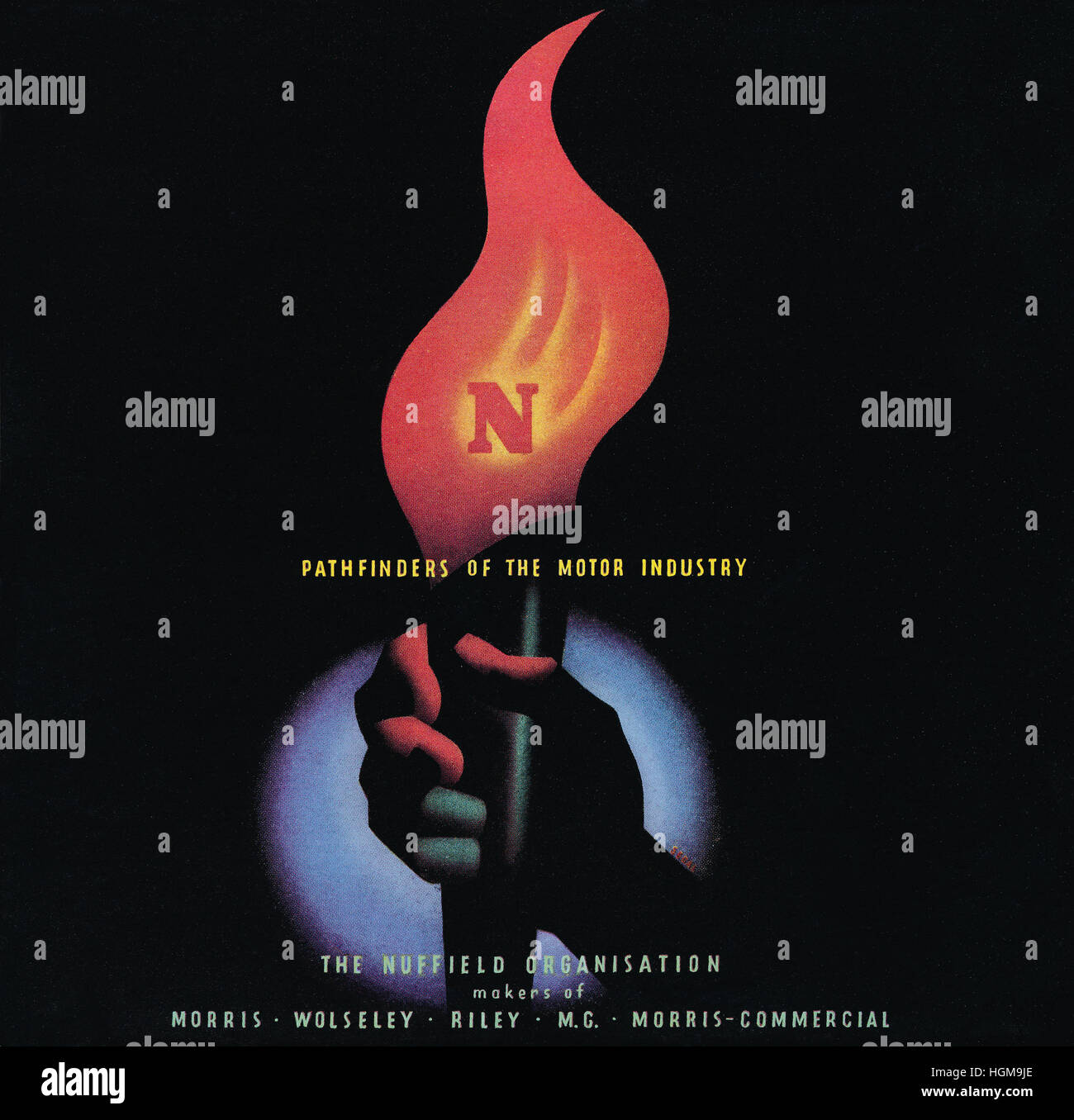 1946 British pubblicità per il Nuffield organizzazione, i costruttori di automobili. Foto Stock