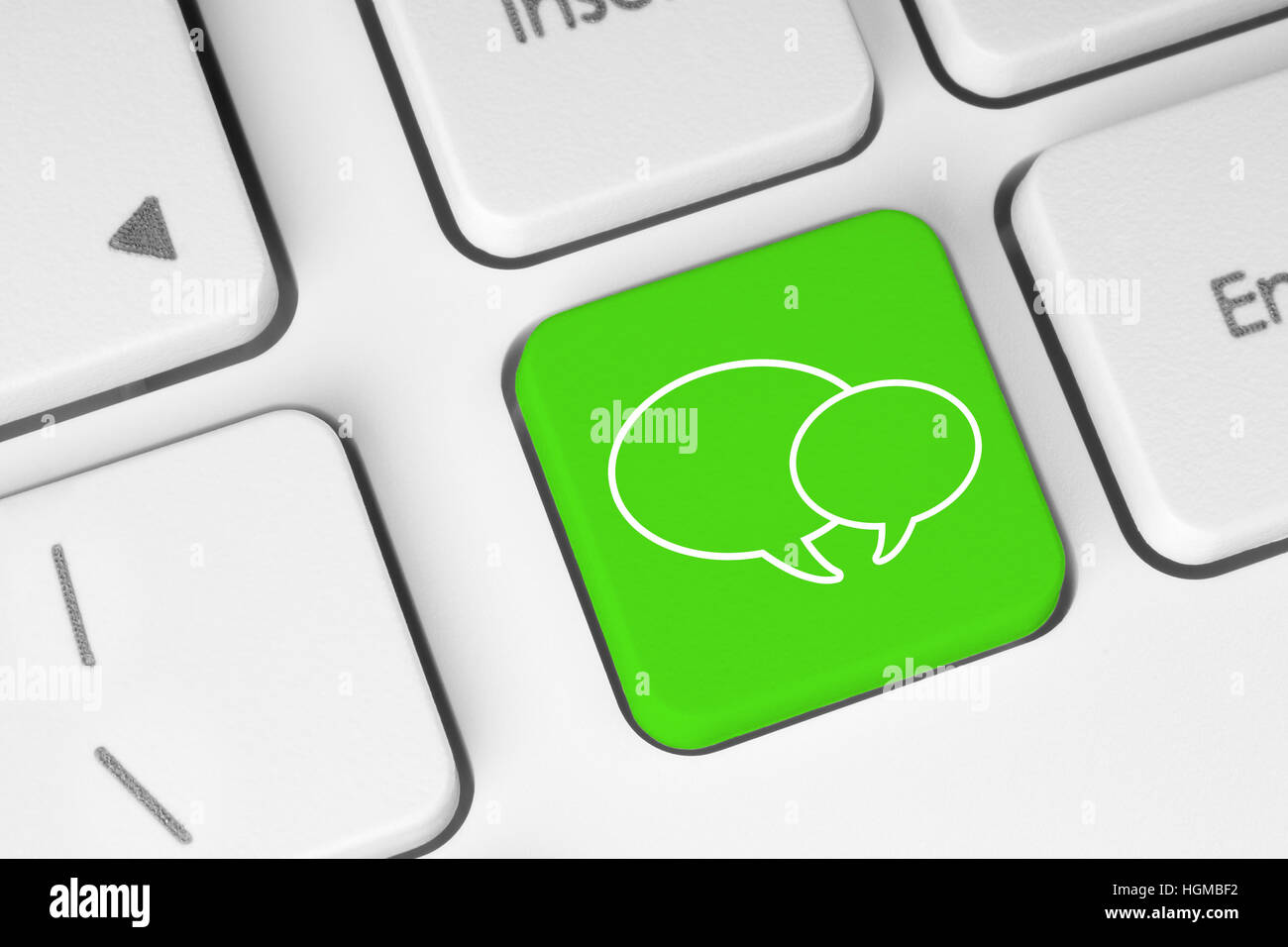 Social media pulsante tastiera close-up Foto Stock