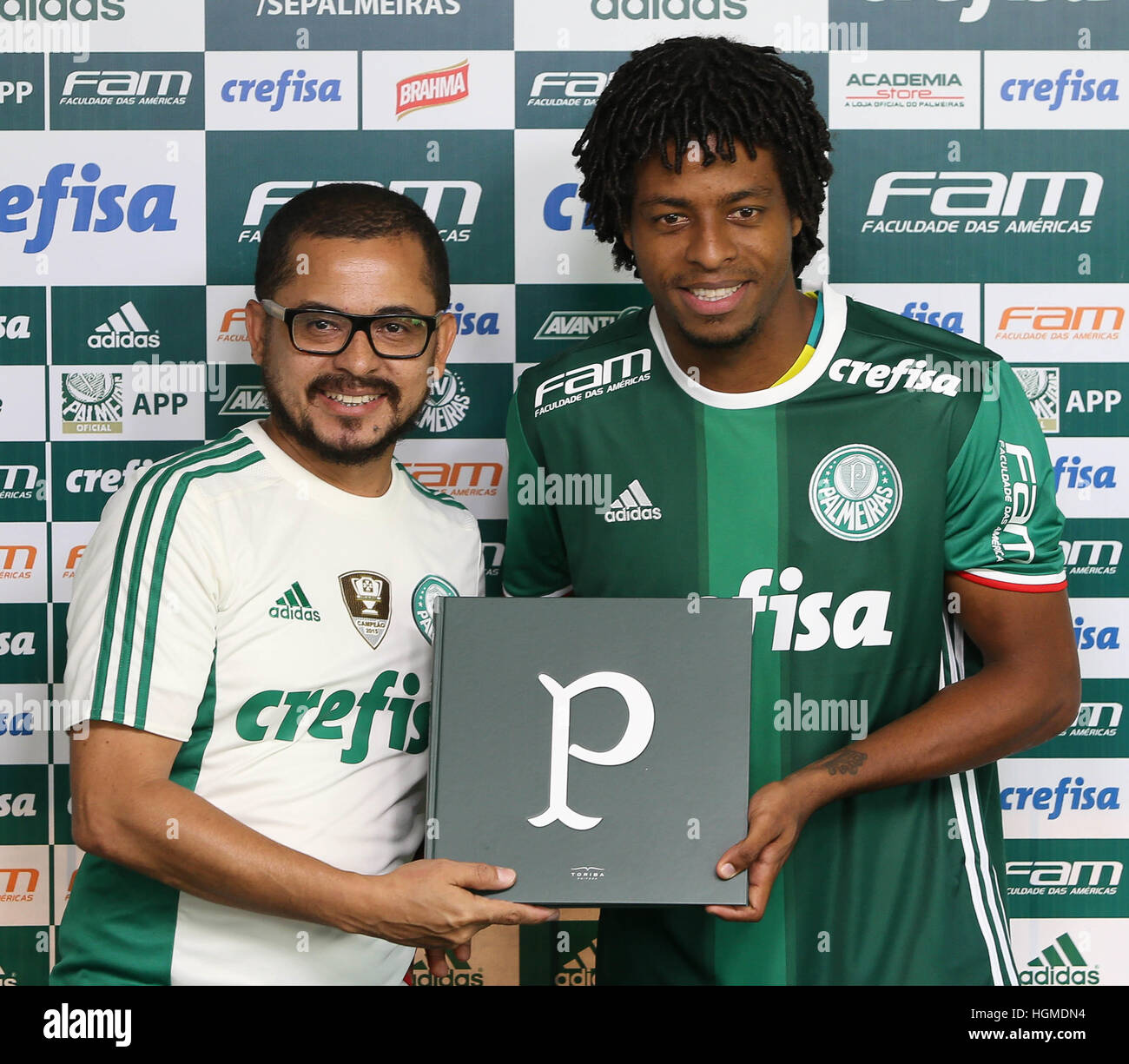 SÃO PAULO, SP - 10.01.2017: REAPRESENTAÇÃO DO PALMEIRAS - Il giocatore Keno Ã © presentato come più giovane giocatore di sè Palmeiras, dopo pre-stagione delle valutazioni, recensioni l'Accademia del calcio. (Foto: Cesar Greco/Fotoarena) Foto Stock