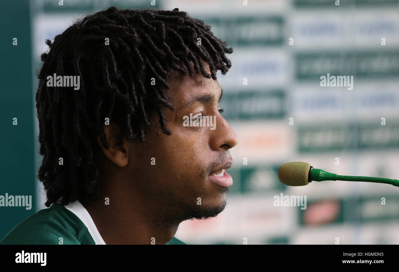 SÃO PAULO, SP - 10.01.2017: REAPRESENTAÇÃO DO PALMEIRAS - Il giocatore Keno Ã © presentato come più giovane giocatore di sè Palmeiras, dopo pre-stagione delle valutazioni, recensioni l'Accademia del calcio. (Foto: Cesar Greco/Fotoarena) Foto Stock