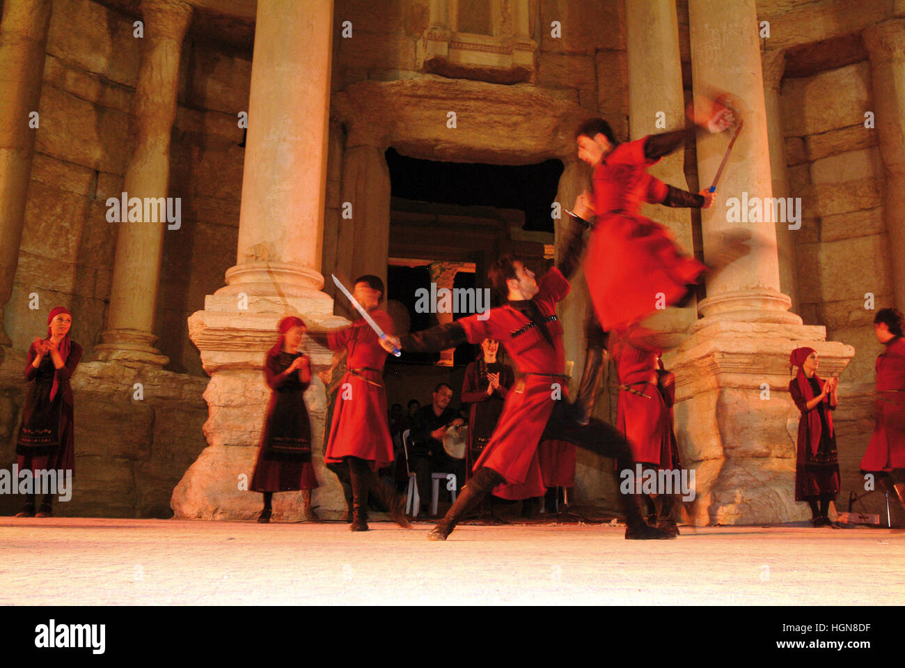 La siria Palmyra Teatro Romano Kermesse Festival della Via della Seta Foto Stock