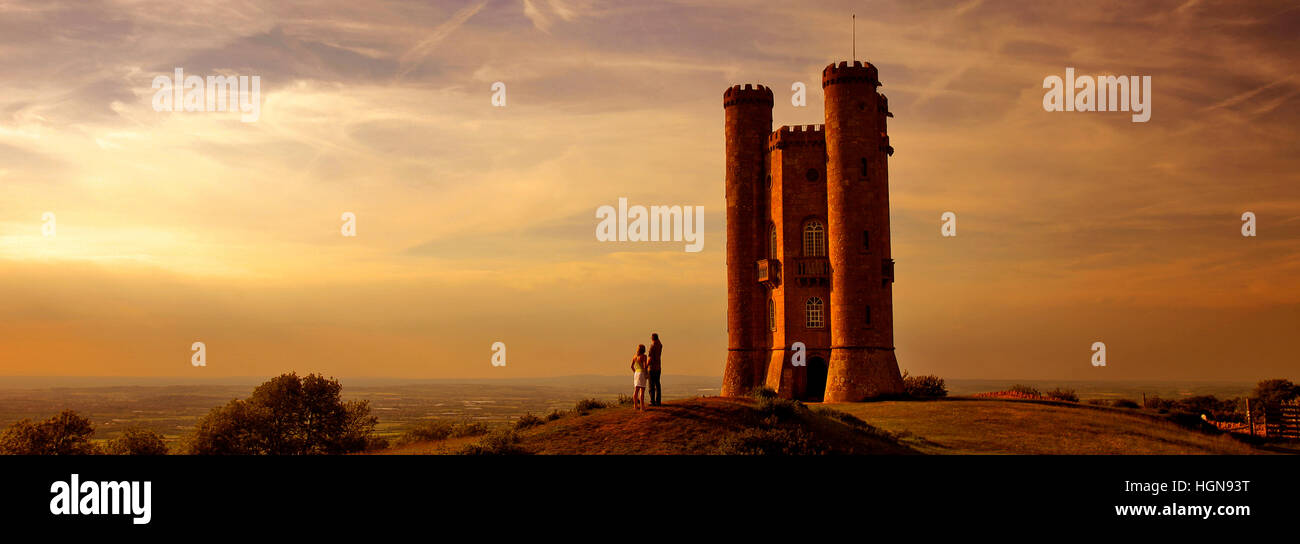 Torre di Broadway, una follia su Broadway Hill, villaggio di Broadway, Worcestershire Foto Stock