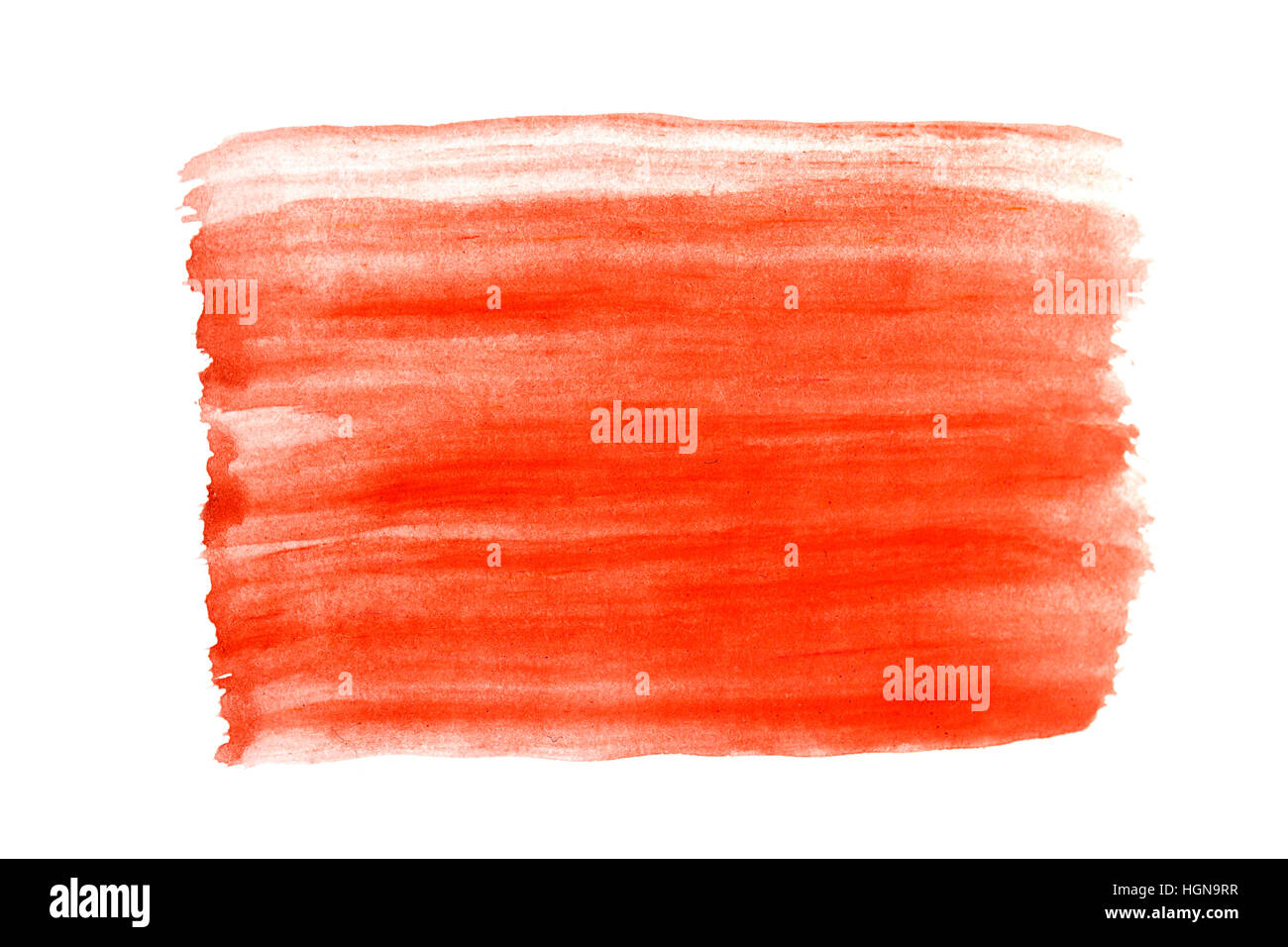 Rosso sfondo astratto in stile acquerello isolato su bianco Foto Stock