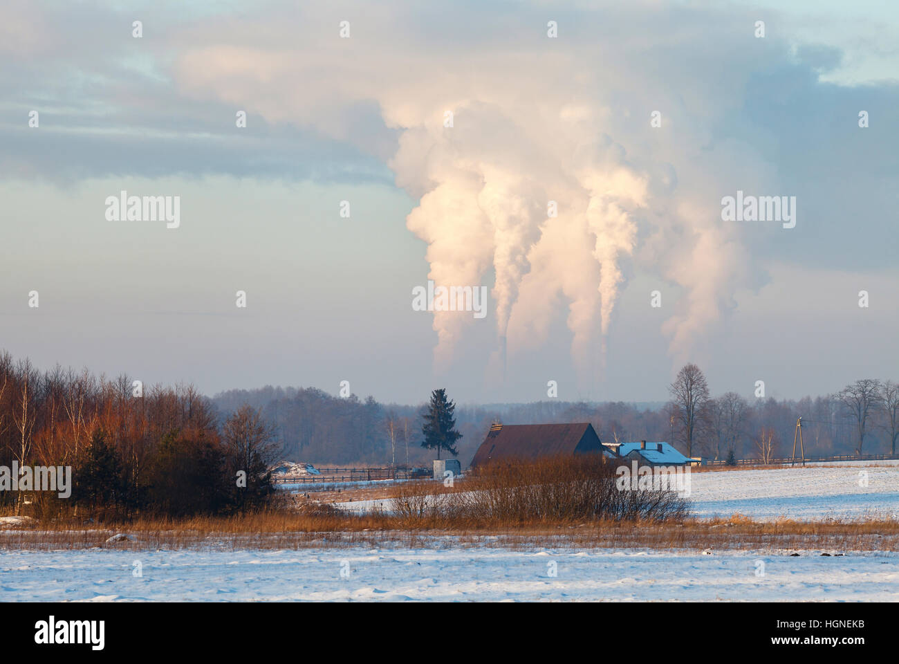 Emissioni di biossido di carbonio in atmosfera Foto Stock