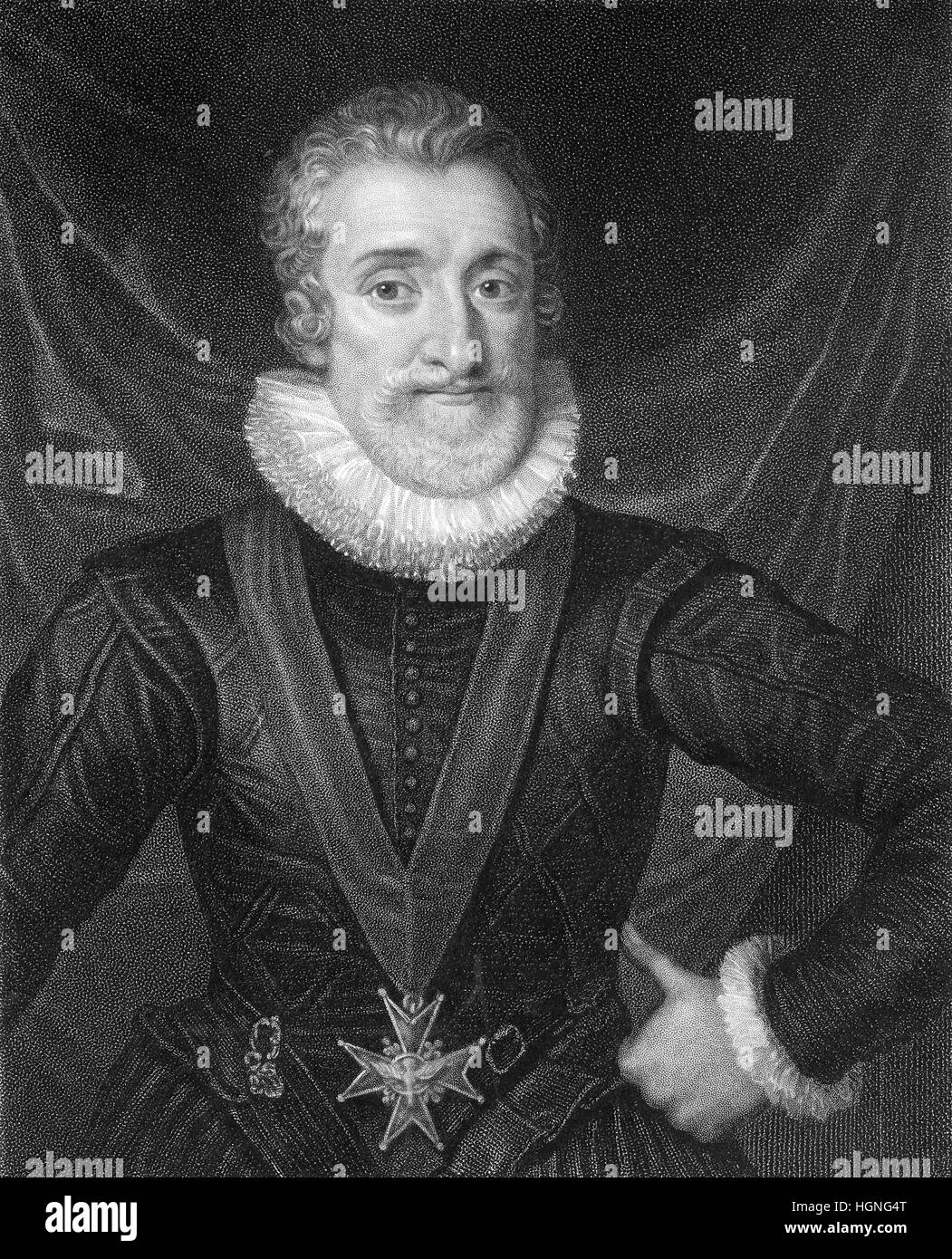 Enrico IV, Henri IV, Henri Quatre, Heinrich IV., 1553-1610, Re di Navarra come Enrico III e il re di Francia Foto Stock