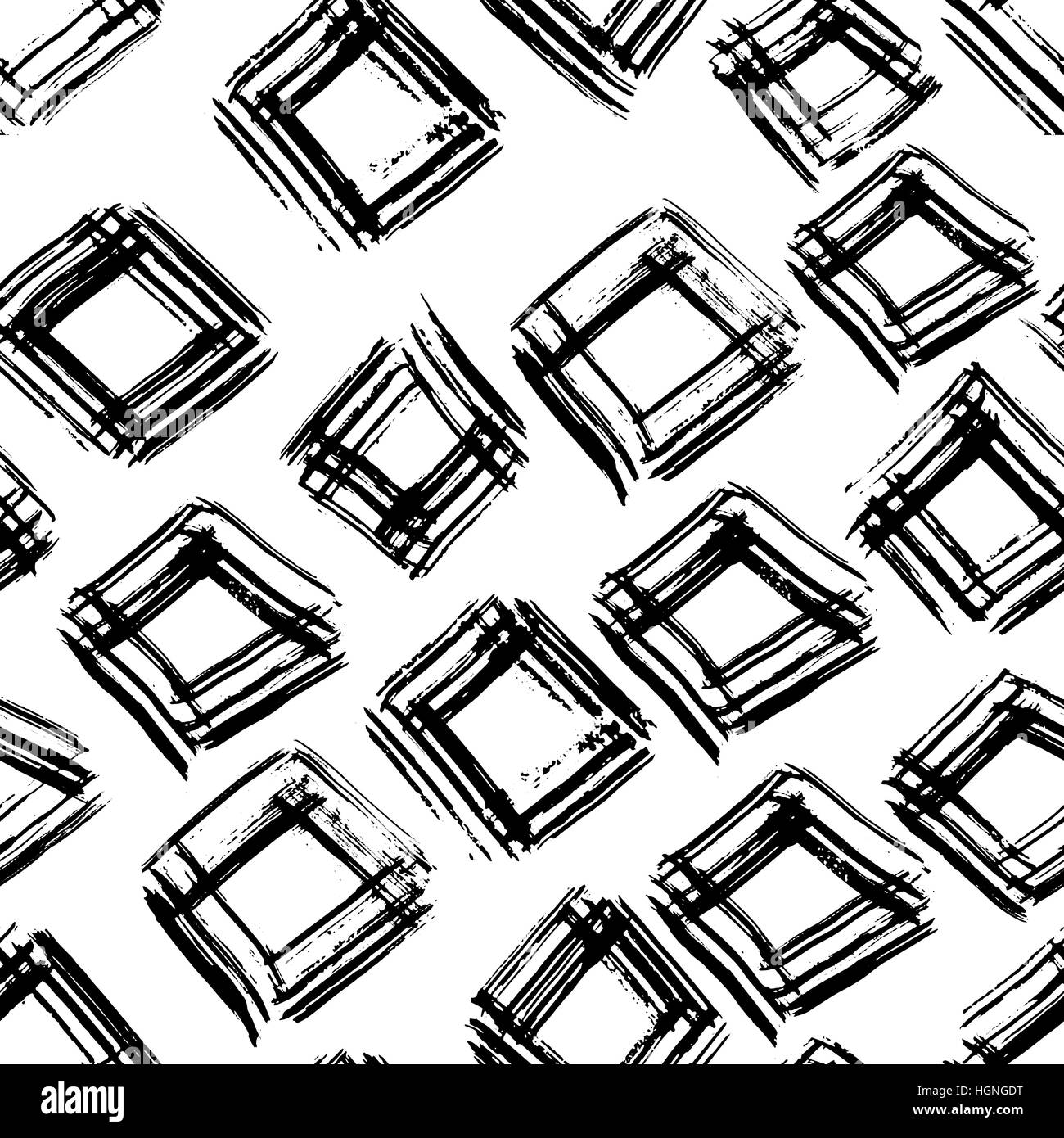 Disegnata a mano vector seamless pattern. Grunge sfondo astratto. Ripetendo in bianco e nero texture geometrica. Illustrazione Vettoriale. Illustrazione Vettoriale