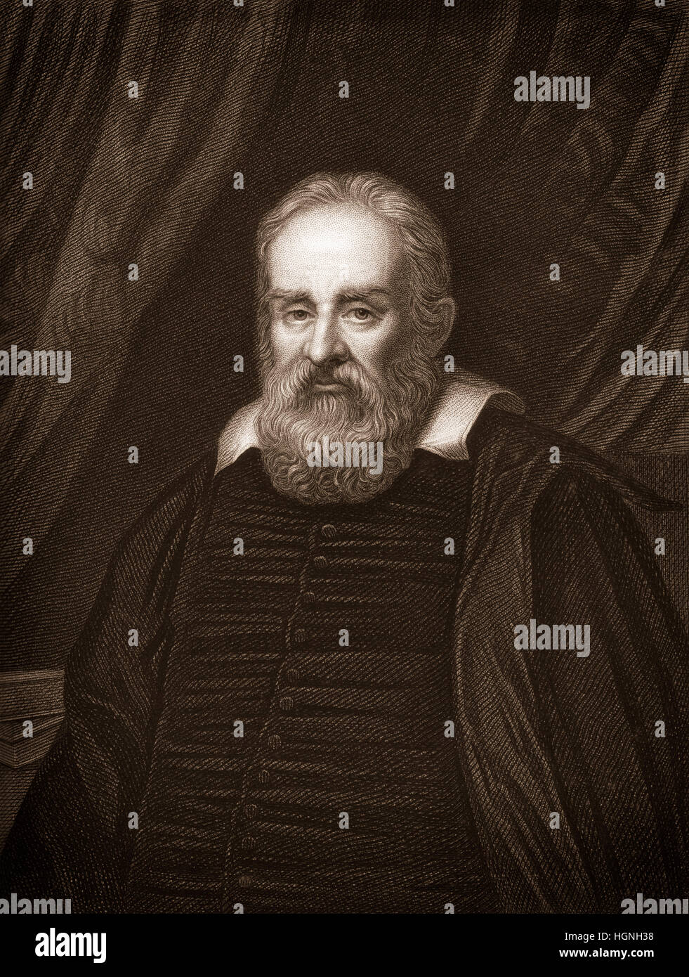 Galileo Galilei, 1564 - 1642, un filosofo italiano, matematico, fisico e astronomo Foto Stock