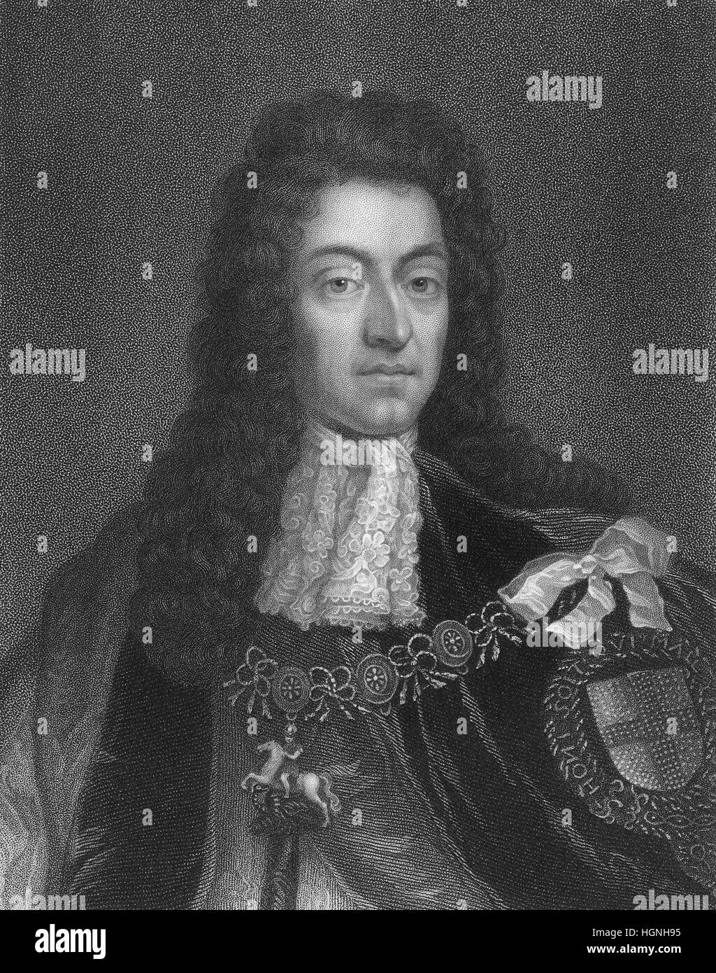 William III & II, 1650 - 1702, il principe di Orange, Stadtholder Guglielmo III d'Orange, come William III Re di Inghilterra e Irlanda Foto Stock
