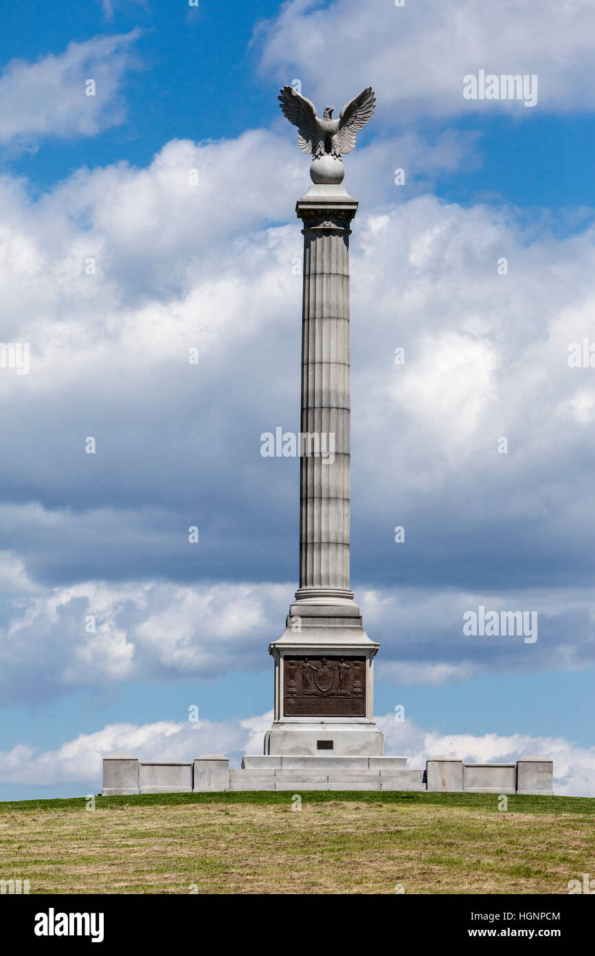 Campo di battaglia di Antietam, Maryland. Monumento a New York Stato veterani. Foto Stock