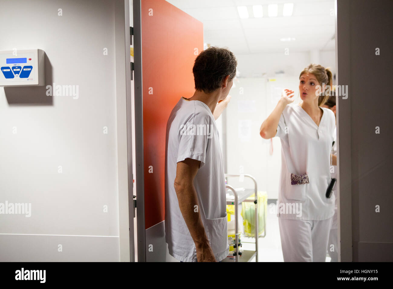 Pazienti pediatrici unità di emergenza Foto Stock