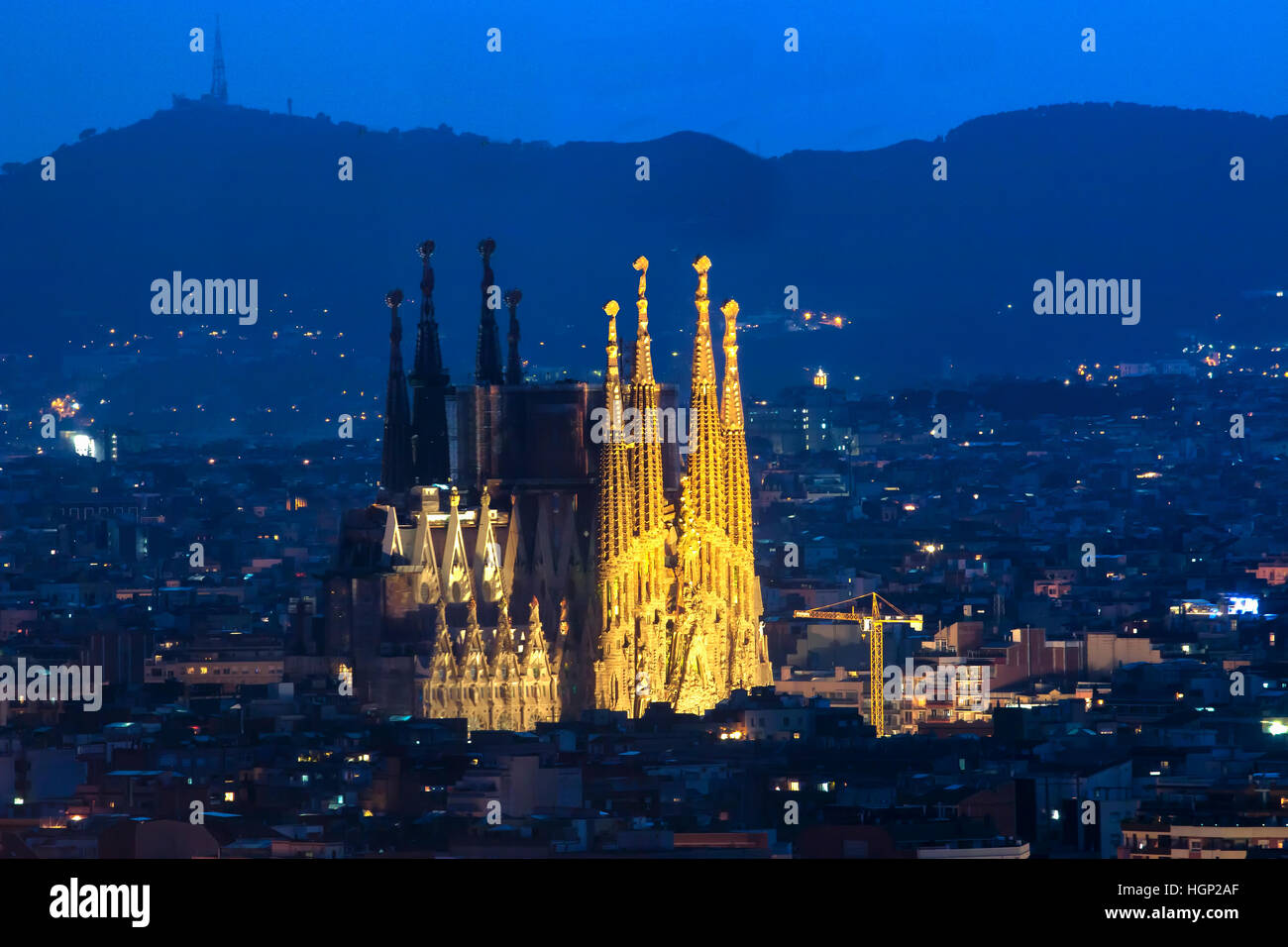 La Sagrada Familia di Gaudì a Barcellona Foto Stock