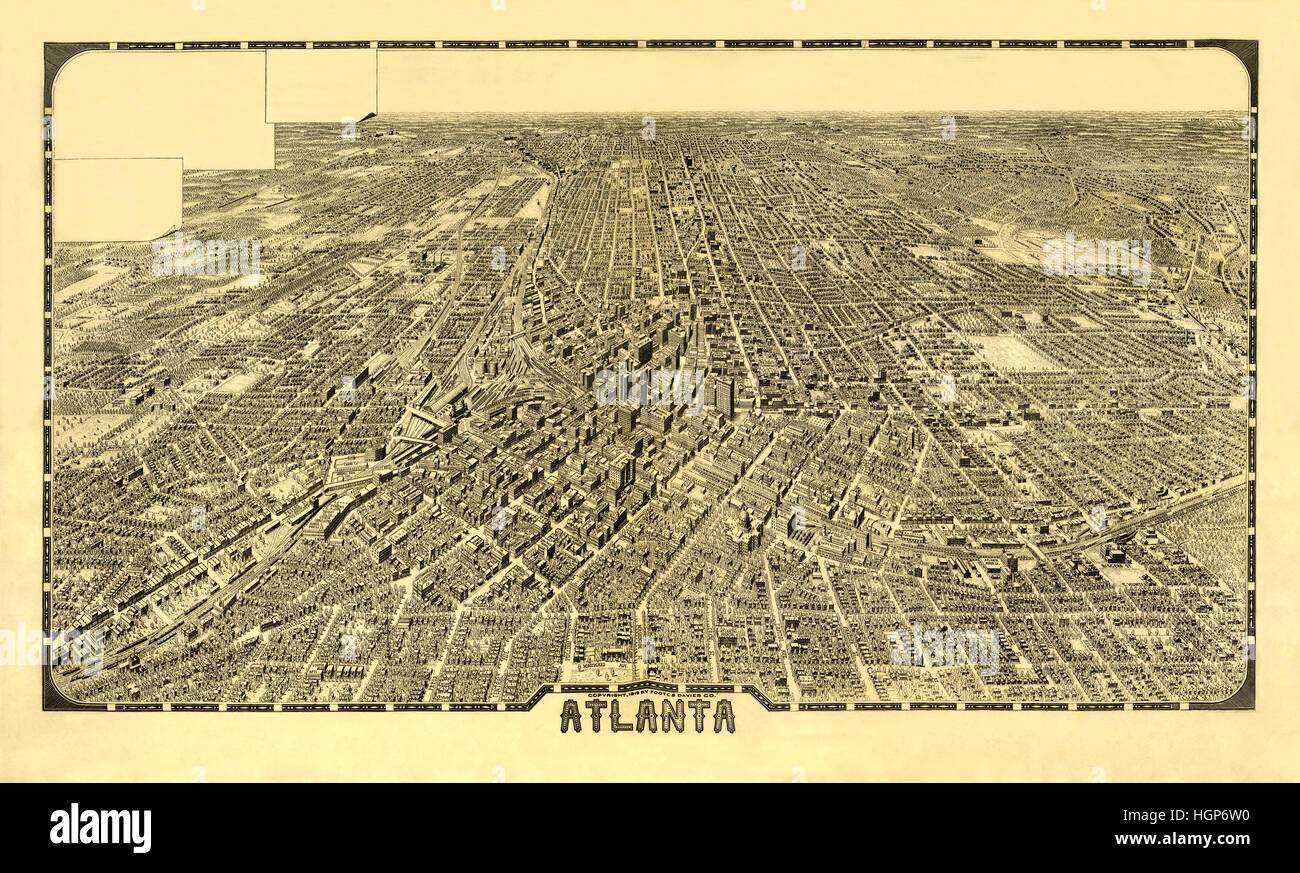 Mappa di Atlanta 1919 Foto Stock