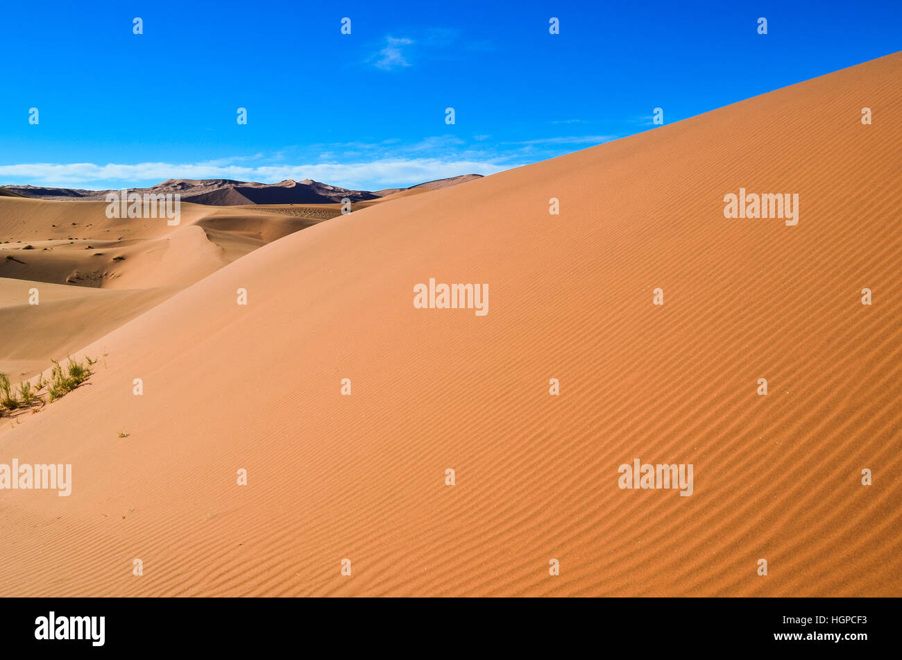 Bordo di una duna del Namib national park, Sossusvlei, Namibia Foto Stock