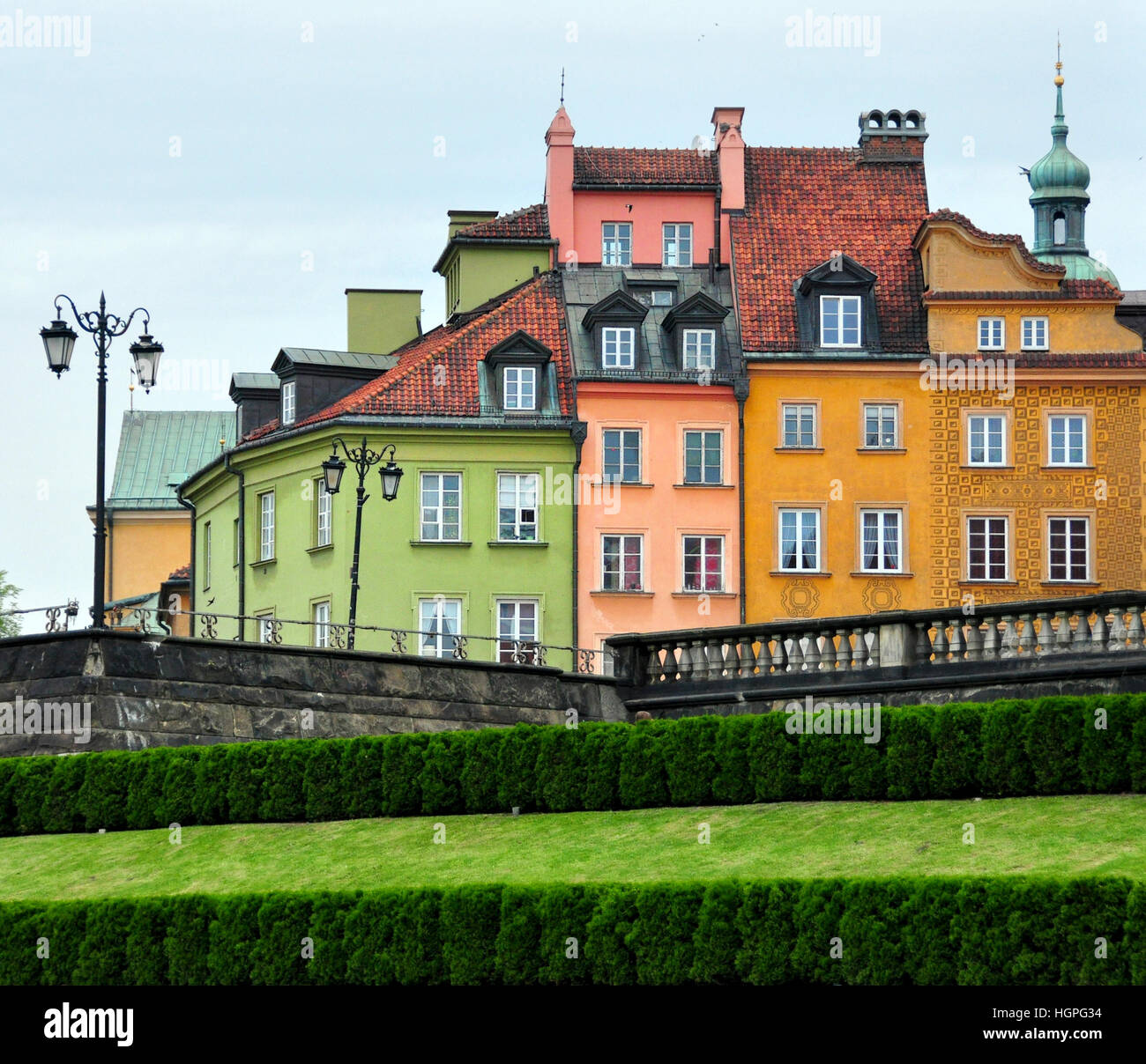 Gli edifici colorati o Varsavia città vecchia UNESCO, sito del Patrimonio mondiale Foto Stock