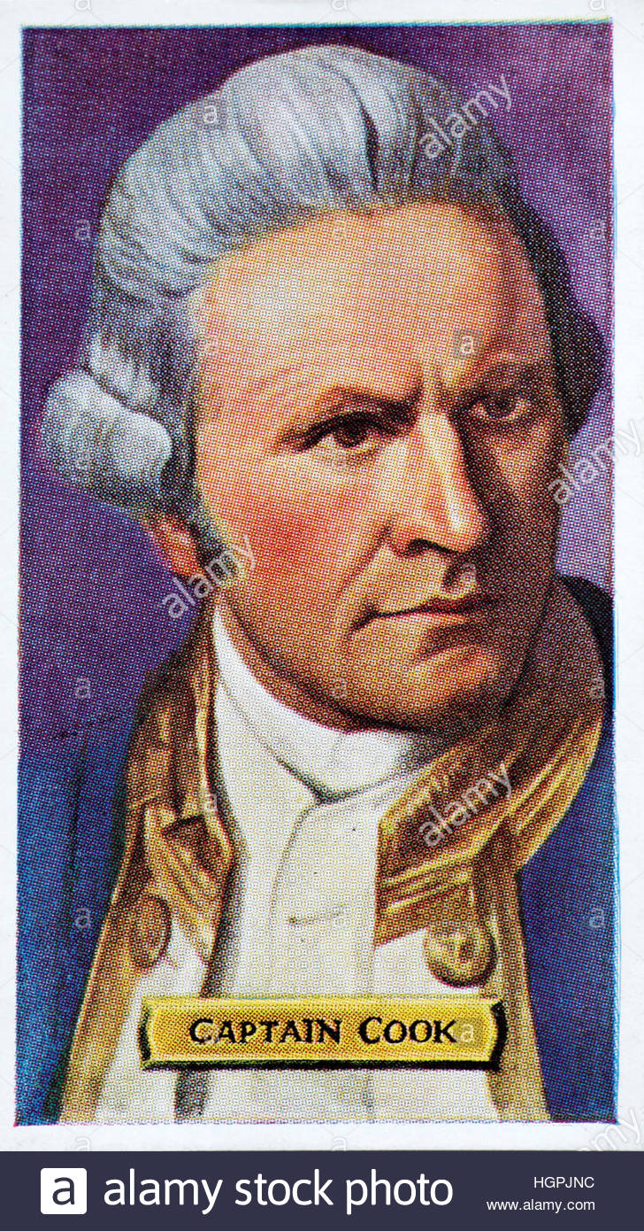 Il capitano James Cook 1728 -1779 era un esploratore britannico e capitano della Royal Navy, noto per la scoperta di Australia e Nuova Zelanda Foto Stock