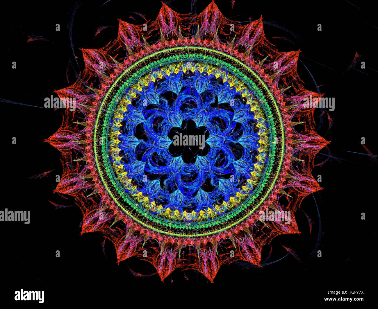 Mandala flower - abstract generati digitalmente immagine Foto Stock