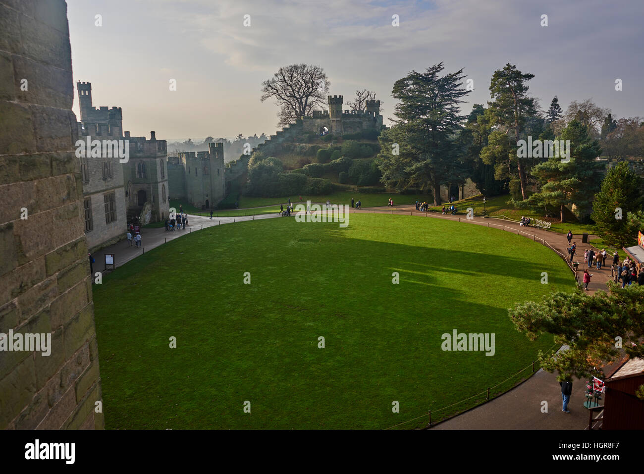 Il Castello di Warwick è un castello medievale sviluppato a partire da un originale costruita da Guglielmo il Conquistatore nel 1068. Foto Stock